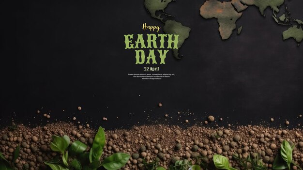 Earth Day Background with plant and plants ornament