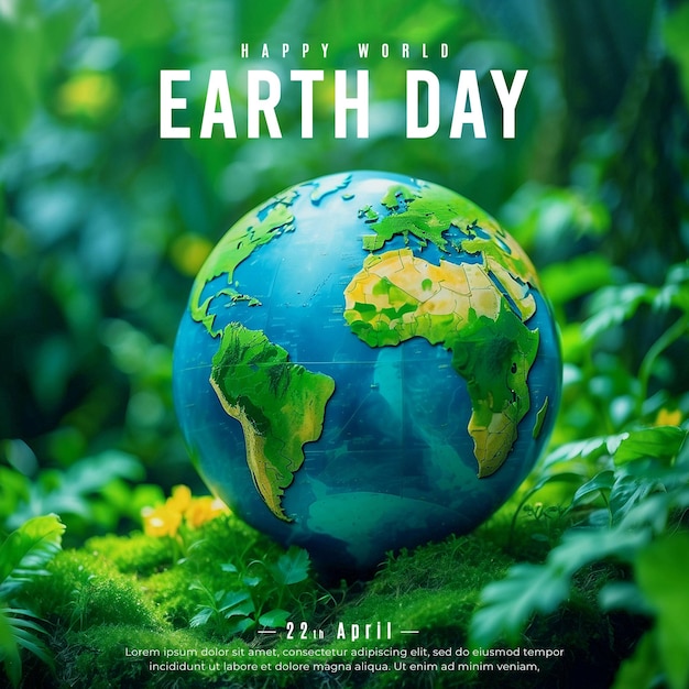 earth day social media post design square flyer poster template for environment mother earth day