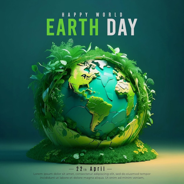 earth day social media post design square flyer poster template for environment mother earth day