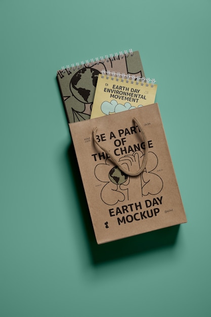 Earth day stationary mockup