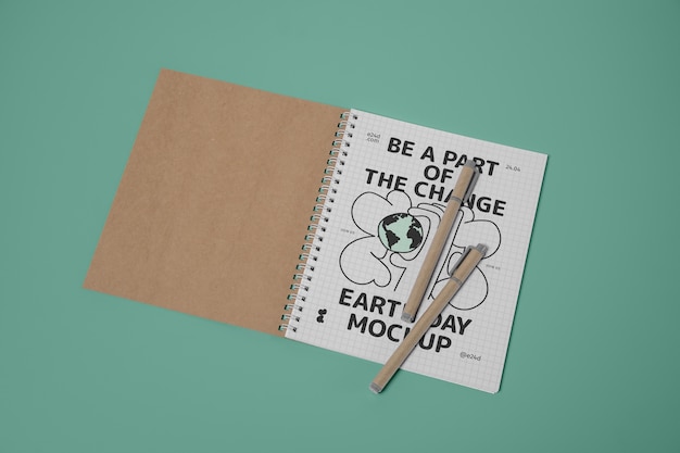 Earth day stationary mockup