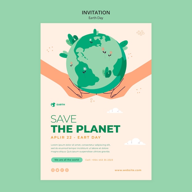 PSD earth day template design