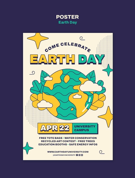 PSD earth day template design