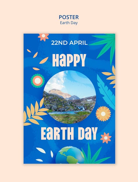 PSD earth day template design