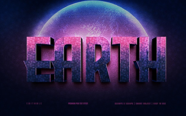 Earth editable premium psd text effect