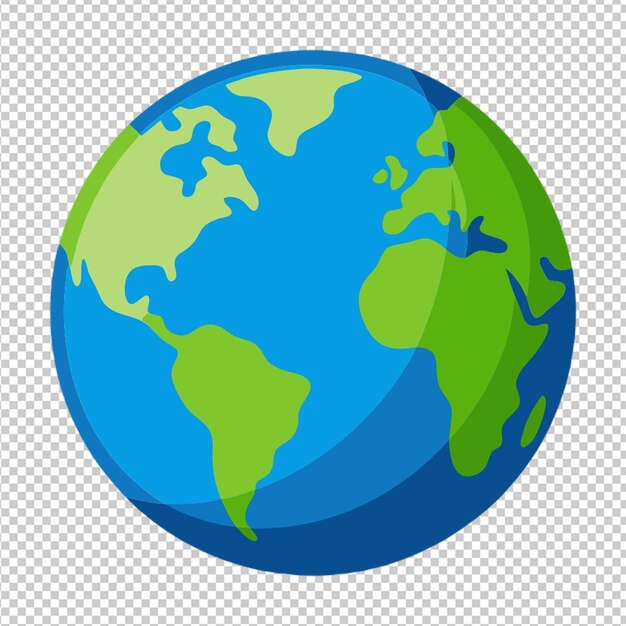 PSD earth glob on transparent background