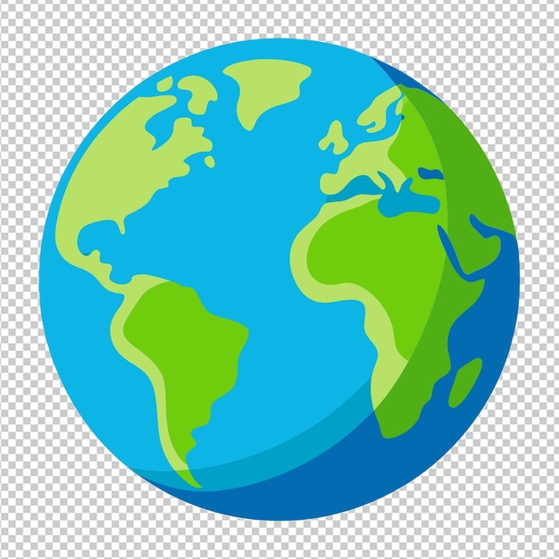 PSD earth glob on transparent background