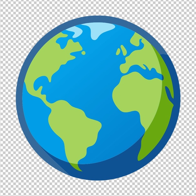 PSD earth glob on transparent background