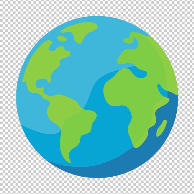 PSD earth glob on transparent background