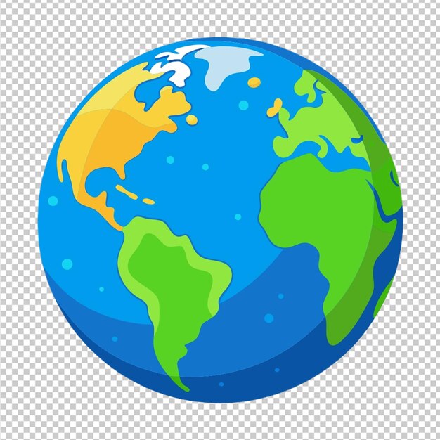 PSD earth glob on transparent background