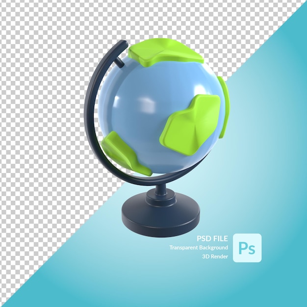 earth globe 3d illustration rendering