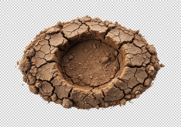 PSD earth hole with cracks isolated on transparent background