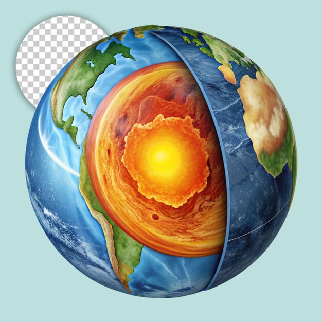 PSD earth planet isolated on transparent background