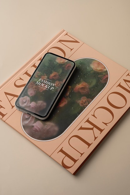 Earth tones phone and book