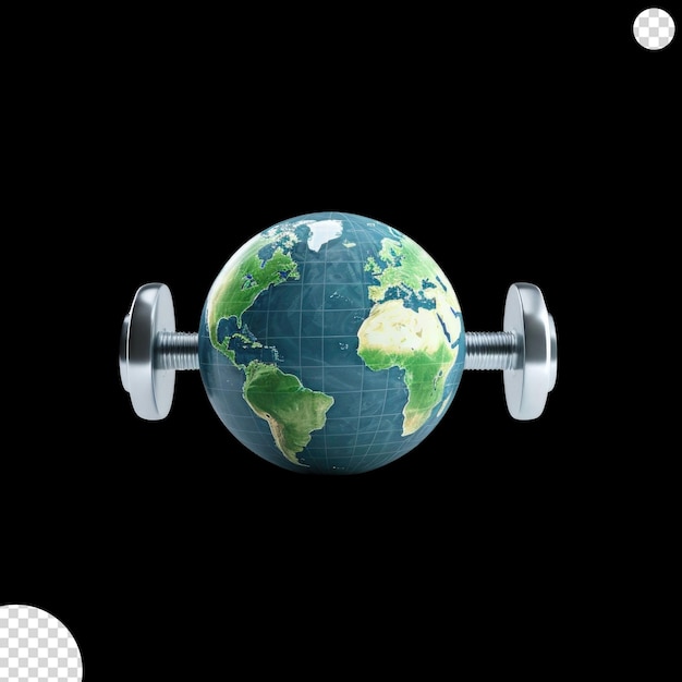 Earthshaped dumbbell highlighting the significance of fitness png