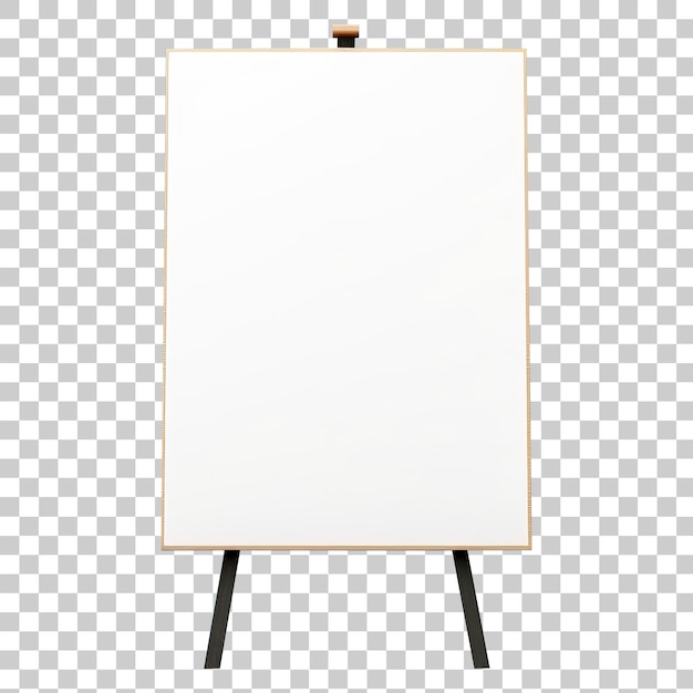 Easel with blank canvas isolated on transparent background PNG