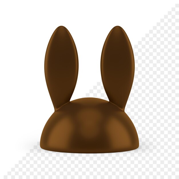 PSD easter bunny chocolate long ears holiday candy dessert treat decorative design 3d icon