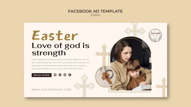 PSD easter celebration facebook template