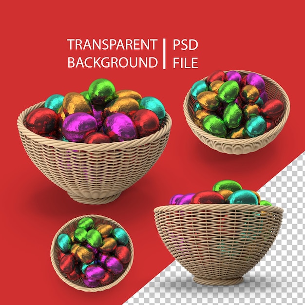 Easter Egg Basket PNG