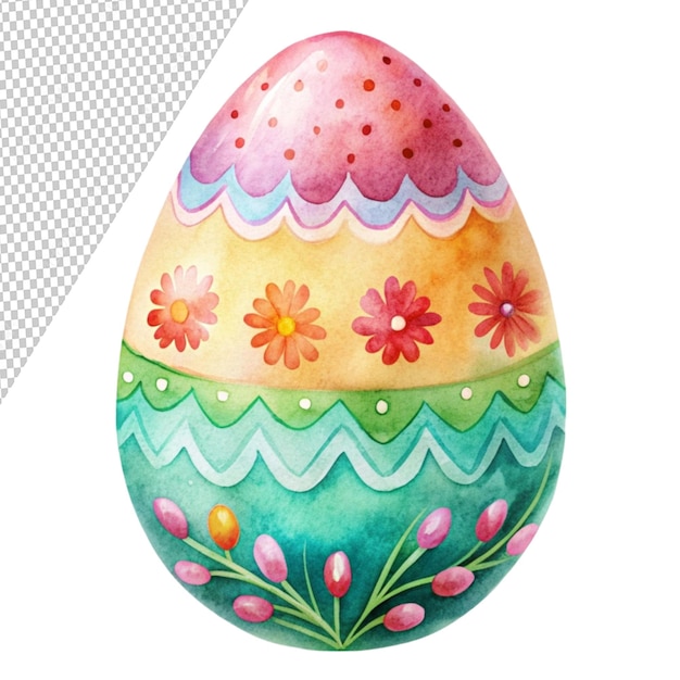 Easter egg unique clipart watercolor png spring isolated on transparent background