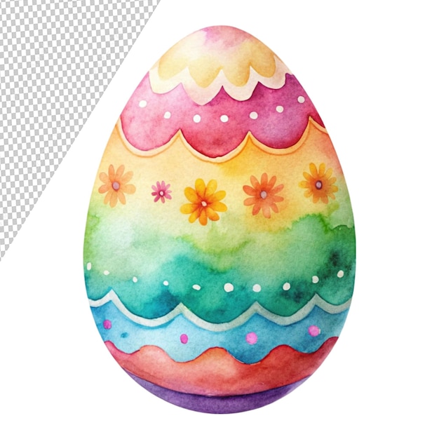 Easter egg unique clipart watercolor png spring isolated on transparent background