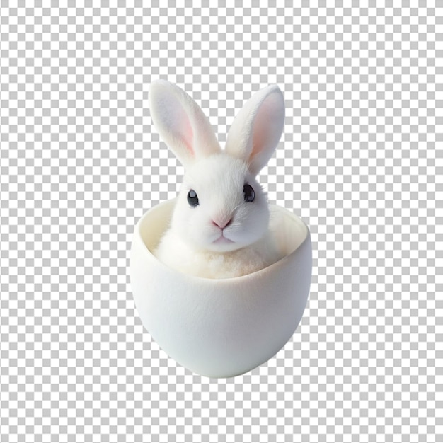 easter egg with rabbit 3d illustration