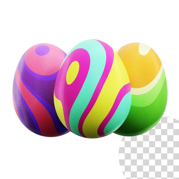 PSD easter eggs 3d illustration