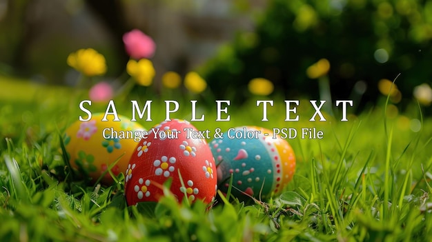 Easter Eggs in the Grass