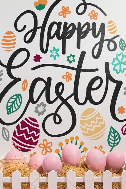 PSD easter mockup with copyspace for text or logo