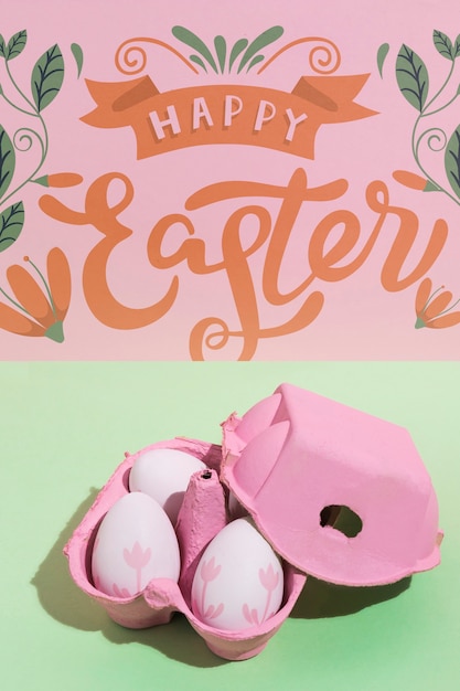 PSD easter mockup with copyspace for text or logo