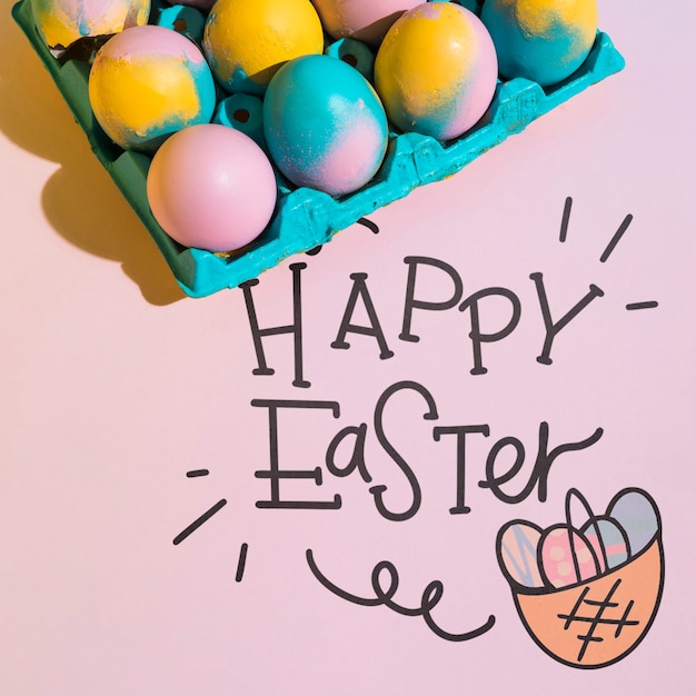 PSD easter mockup with copyspace for text or logo