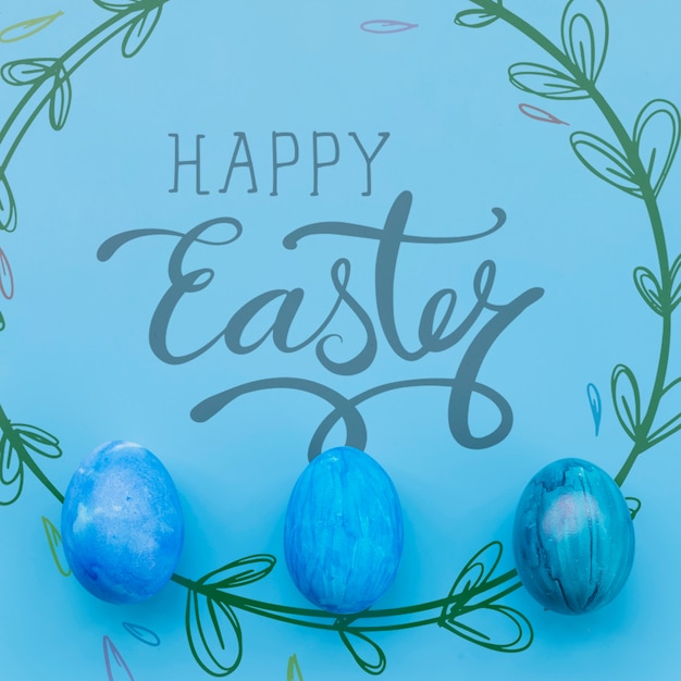 PSD easter mockup with egg line