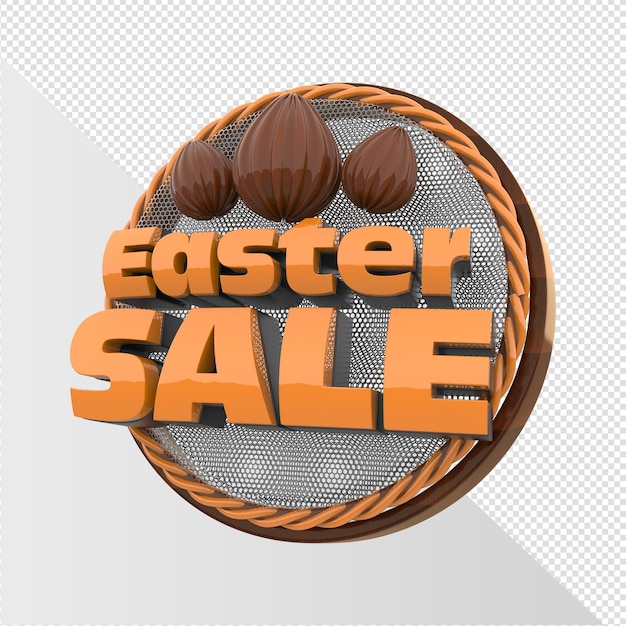 An easter sale sign with nuts and a circle with the word easter on it.