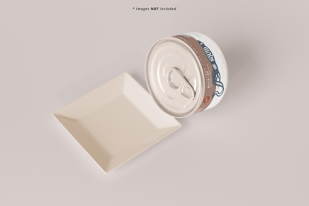 Easy Open Aluminum Food Can Mockup