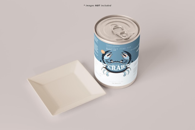 Easy Open Large Food Can Mockup