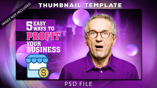 PSD easy way to grow corporate business and digital marketing youtube thumbnail or web banner template