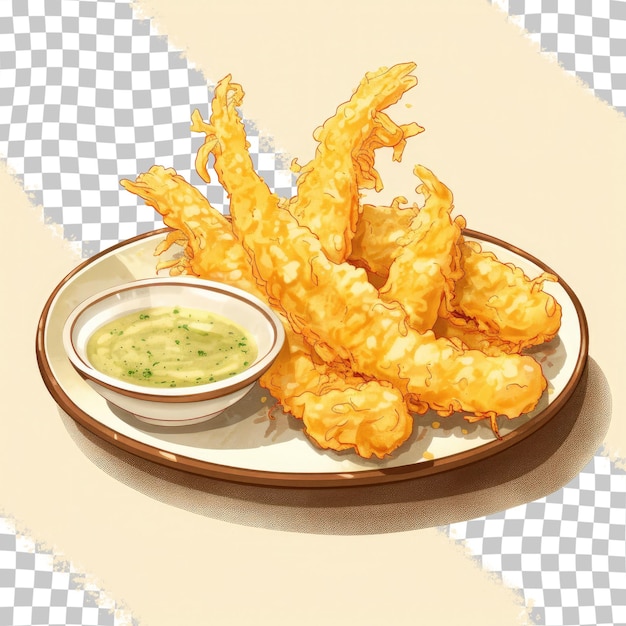 Ebi tempura on transparent background