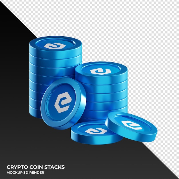 eCash XEC coin stacks cryptocurrency 3D render illustration