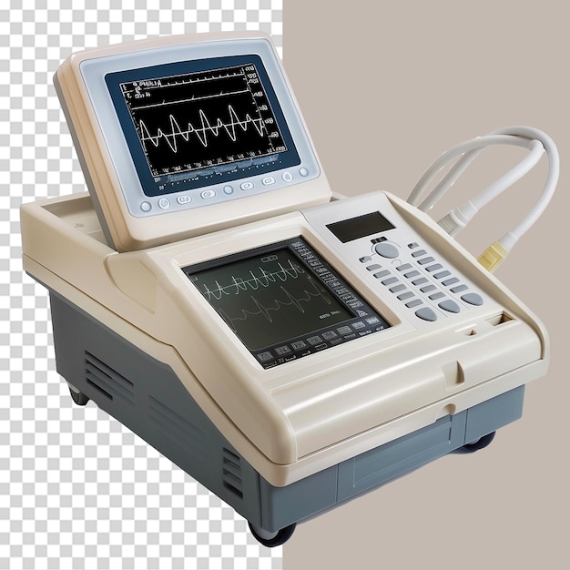 PSD ecg machine png isolated on transparent background