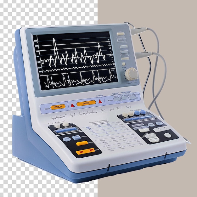 PSD ecg machine png isolated on transparent background