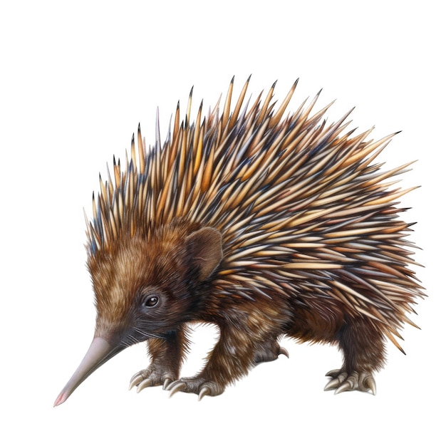 An Echidna with Spikes and a Long Snout