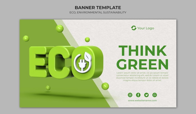 PSD eco banner template design