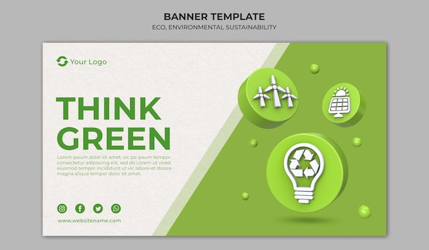 PSD eco banner template design