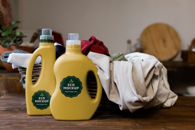 Eco cleaning products mockup