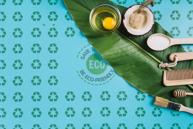 PSD eco friendly concept on leaf