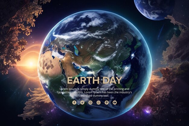 Eco friendly earth day psd banner design