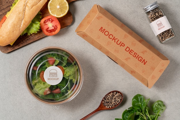 Eco friendly fast food packaging mock-up