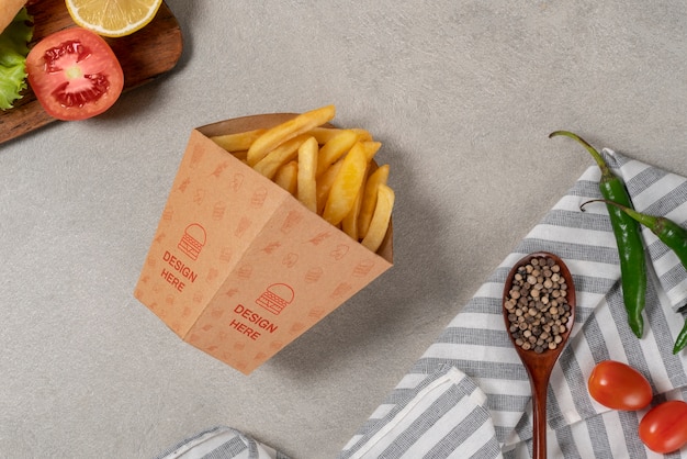 Eco friendly fast food packaging mock-up