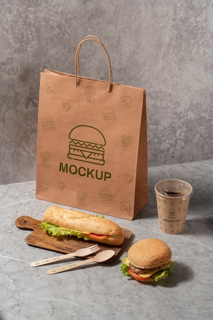 Eco friendly fast food packaging mock-up