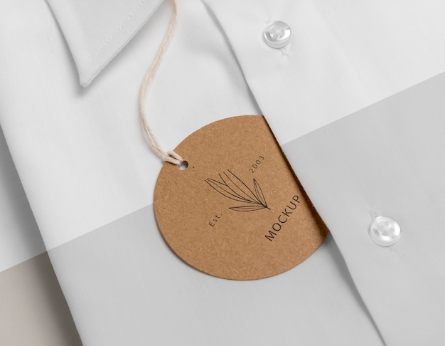 Eco-friendly price tag on formal shirt mock-up